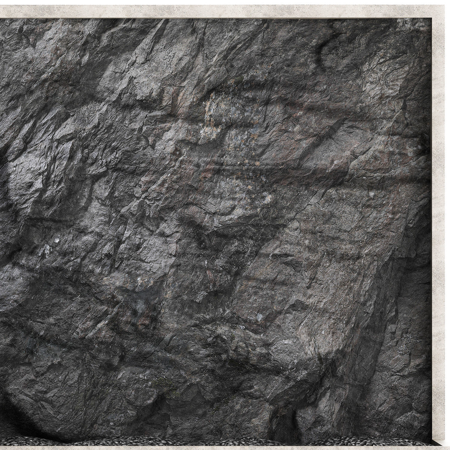 Wall composition black stone rock 3D model_10