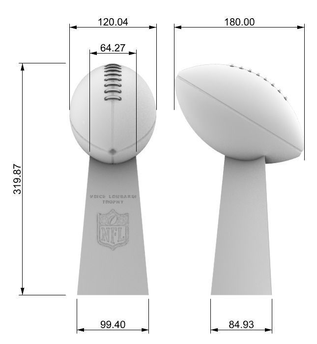 Vince Lombardi Trophy Super Bowl 3D print model_3