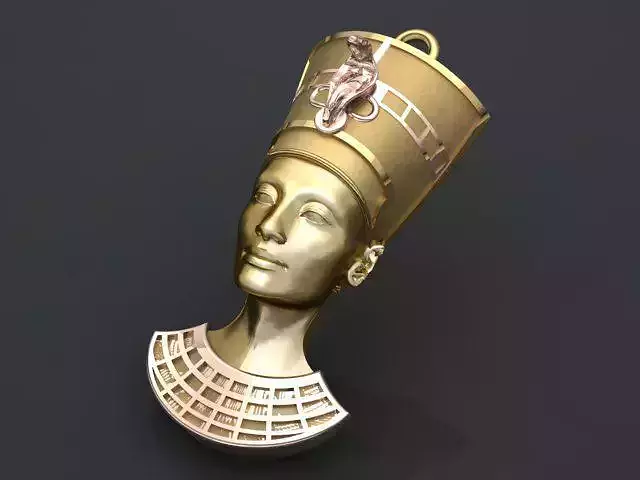 Pharaonic Nefertiti head necklace