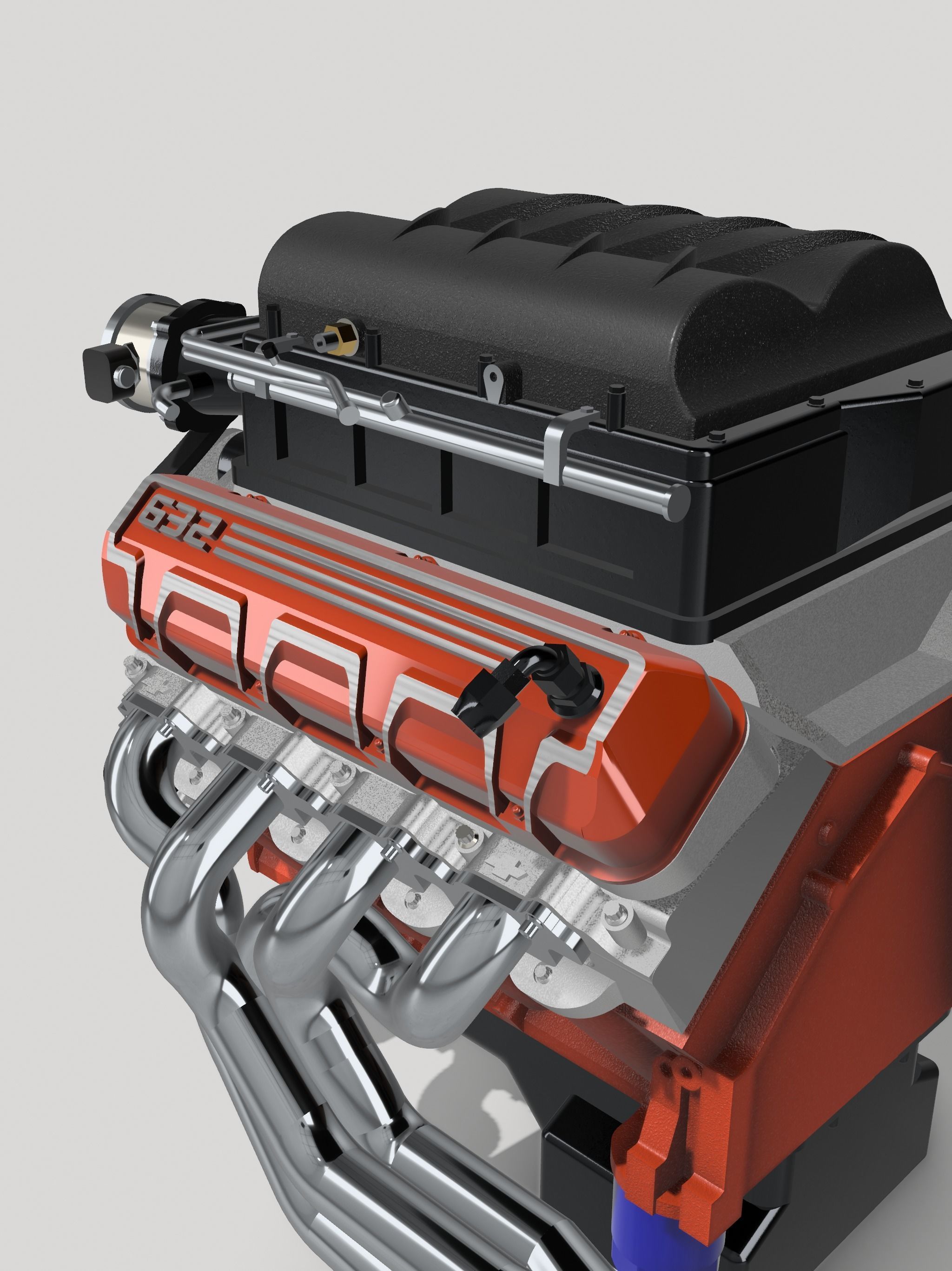 MAGNUSON SUPERCHARGED CHEV ZZ632 ENGINE COMPLETE 3D print model_10