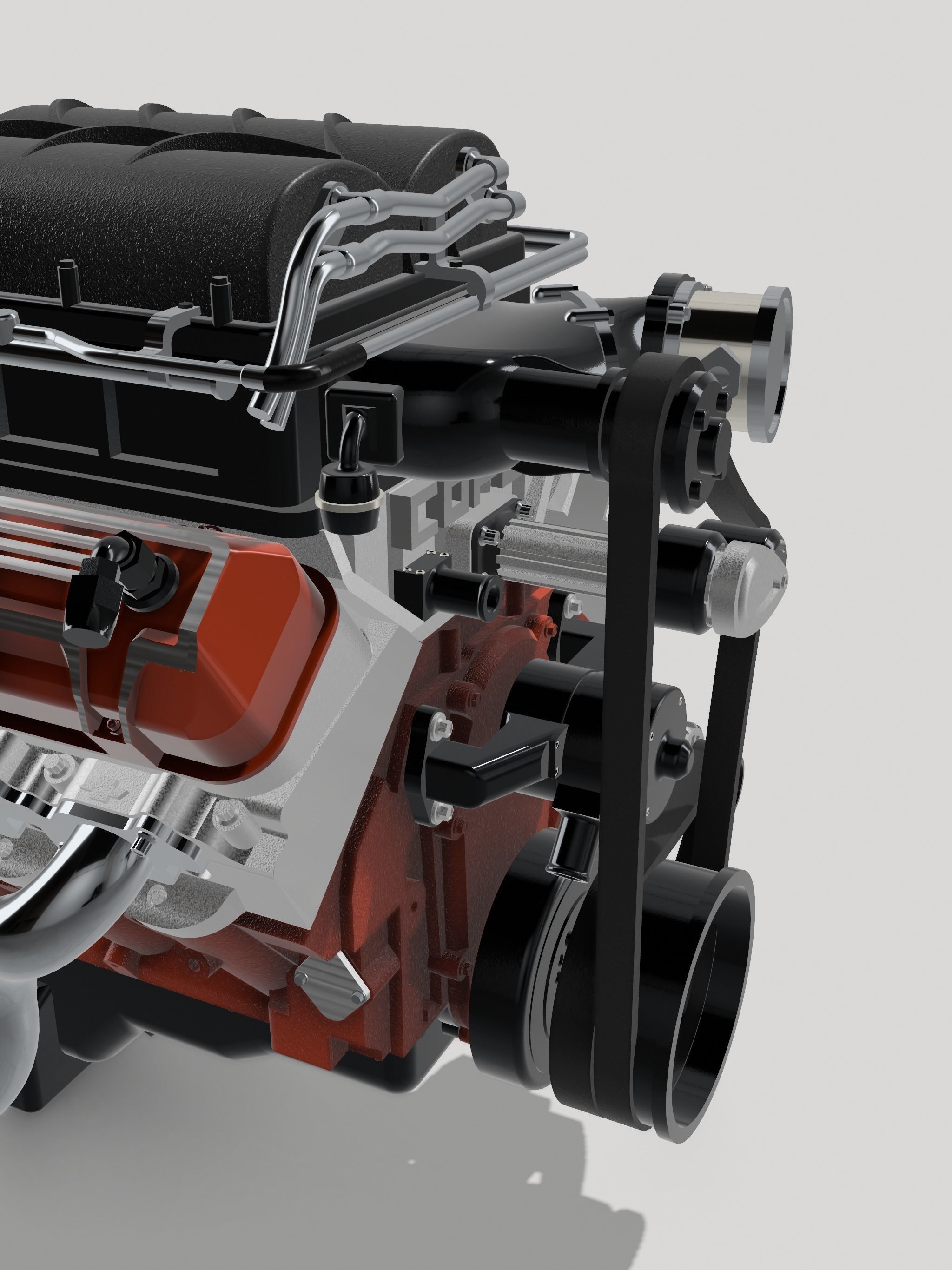 MAGNUSON SUPERCHARGED CHEV ZZ632 ENGINE COMPLETE 3D print model_14