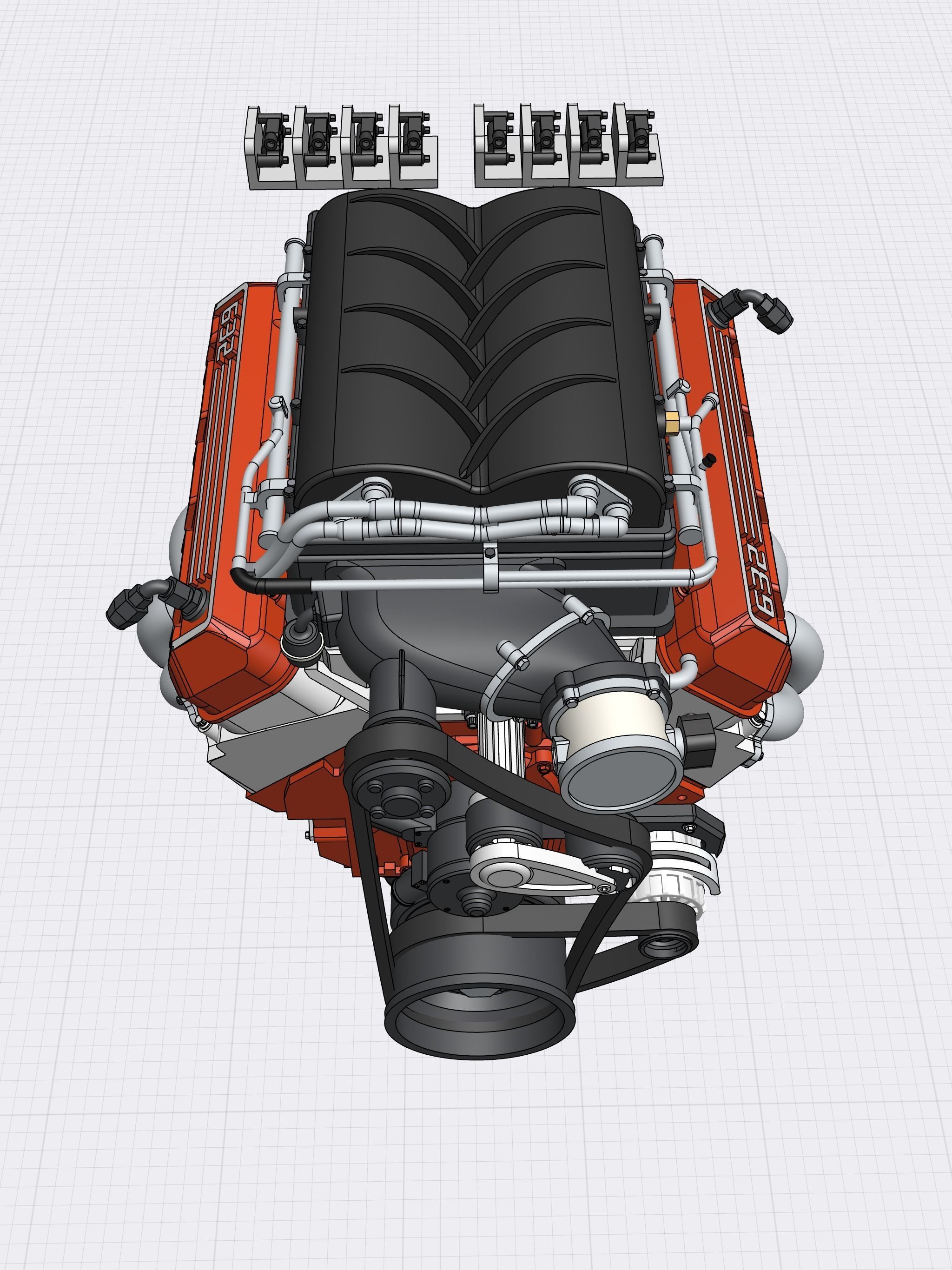 MAGNUSON SUPERCHARGED CHEV ZZ632 ENGINE COMPLETE 3D print model_18