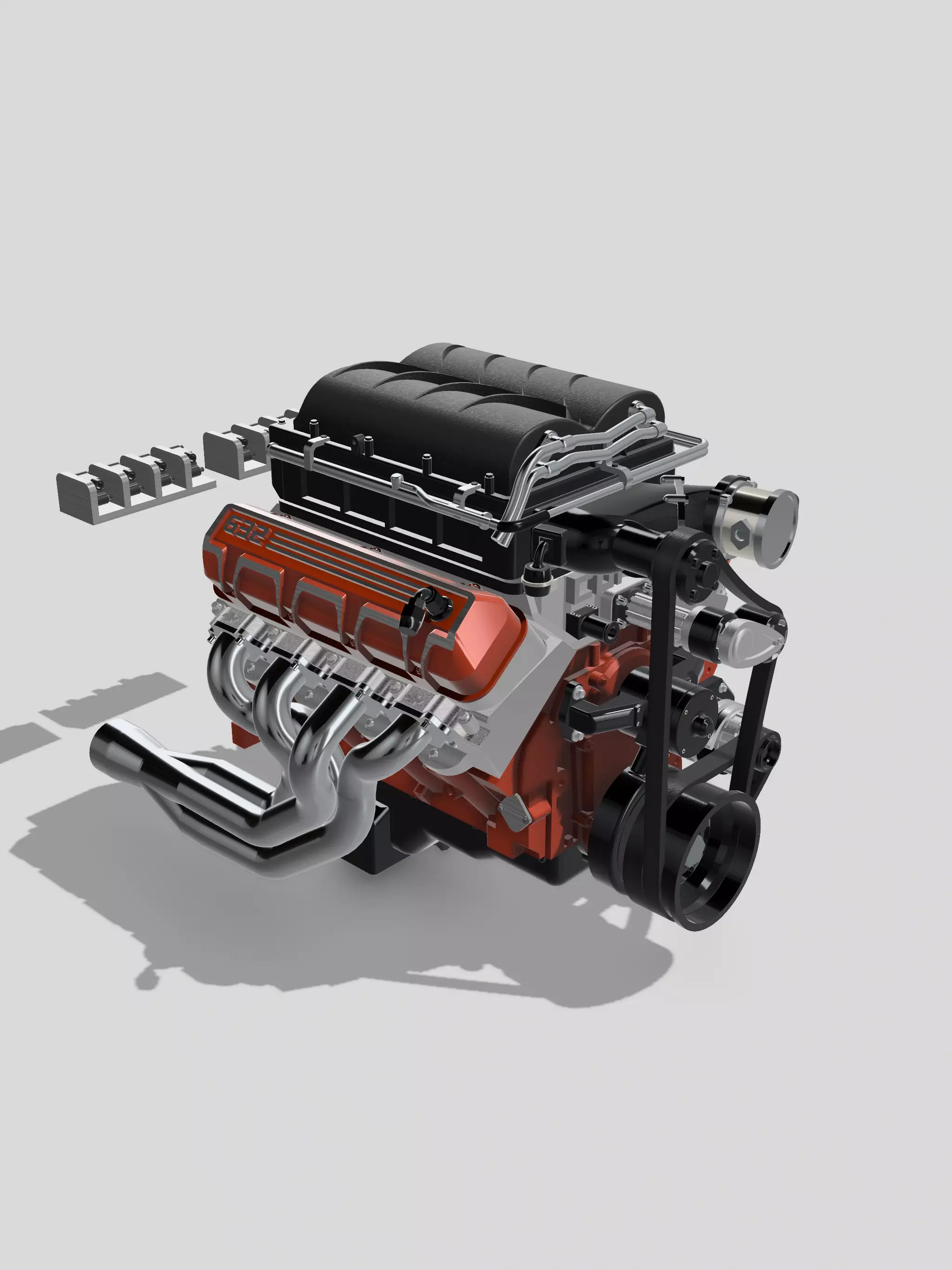 MAGNUSON SUPERCHARGED CHEV ZZ632 ENGINE COMPLETE 3D print model_4