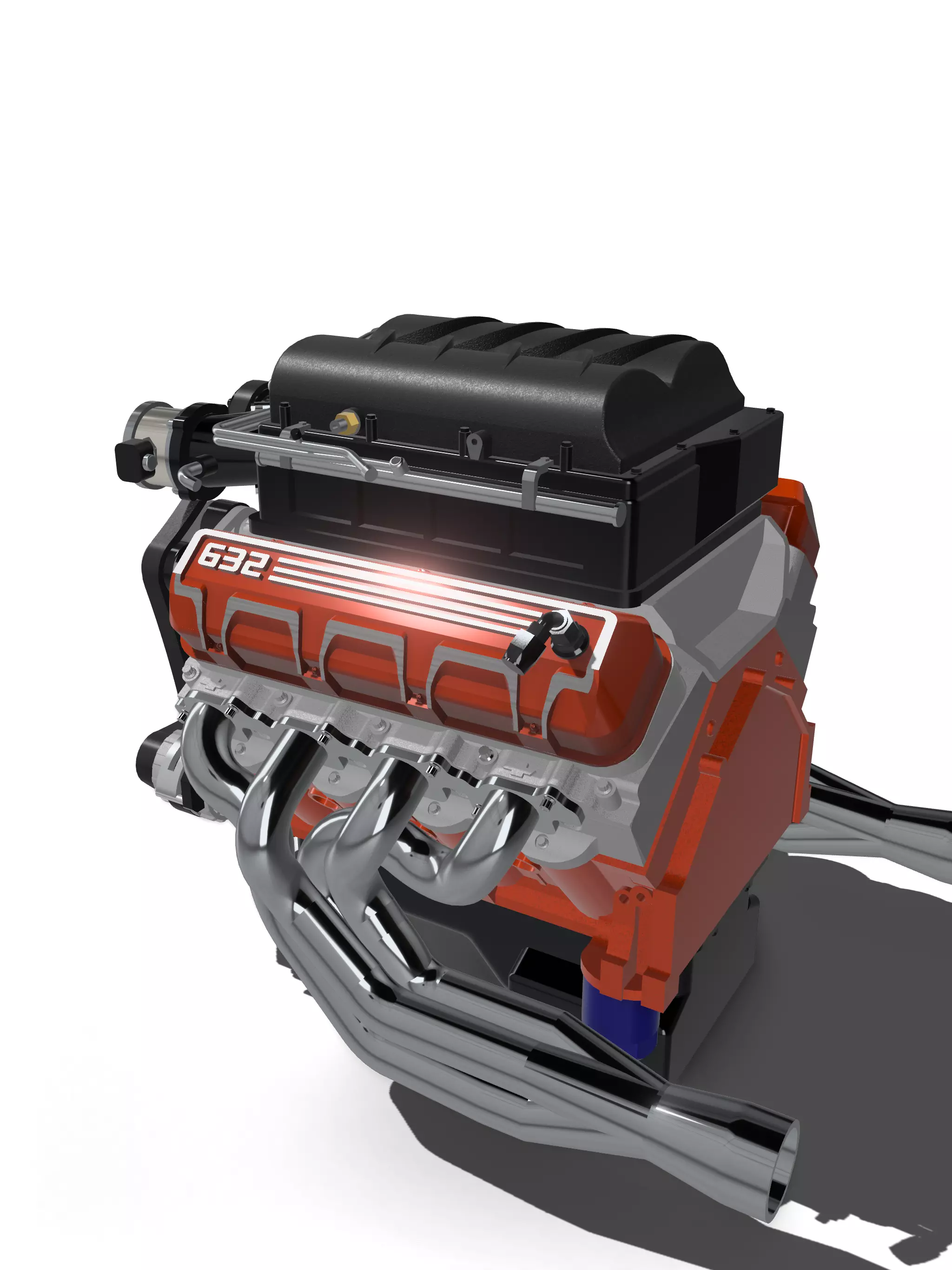 MAGNUSON SUPERCHARGED CHEV ZZ632 ENGINE COMPLETE 3D print model_3
