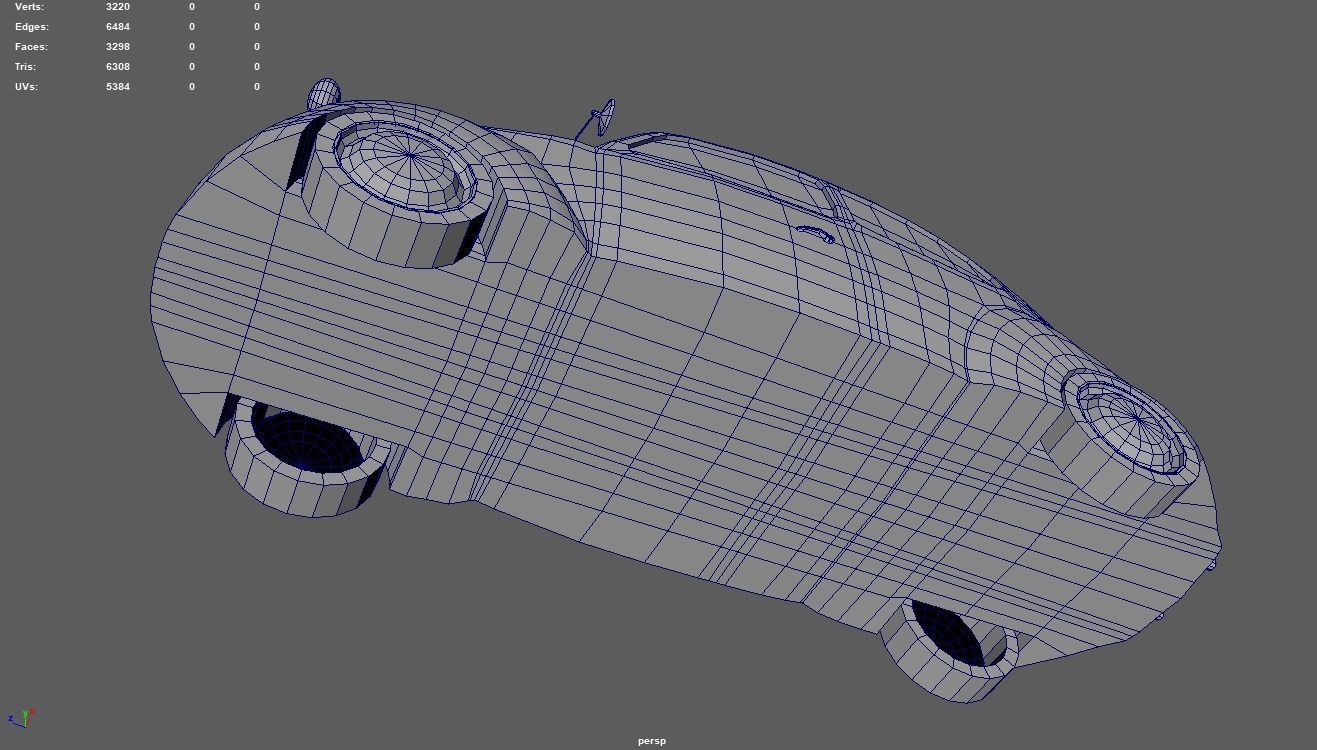 Low Poly Classic Car 01 Low-poly 3D model_10