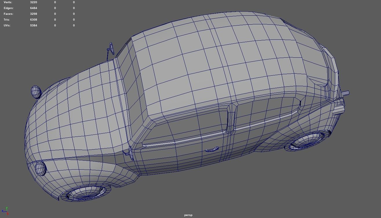 Low Poly Classic Car 01 Low-poly 3D model_9