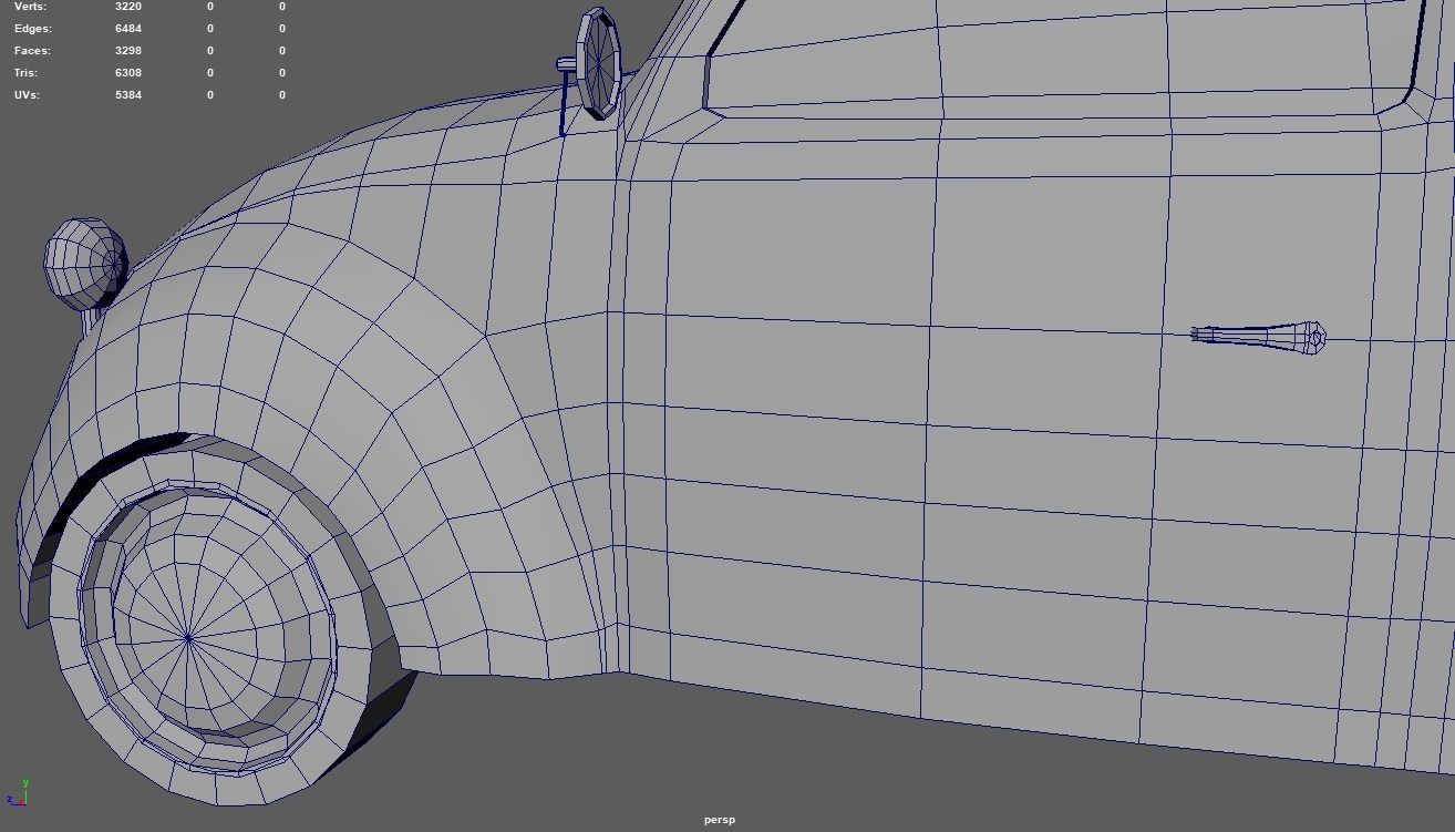 Low Poly Classic Car 01 Low-poly 3D model_11