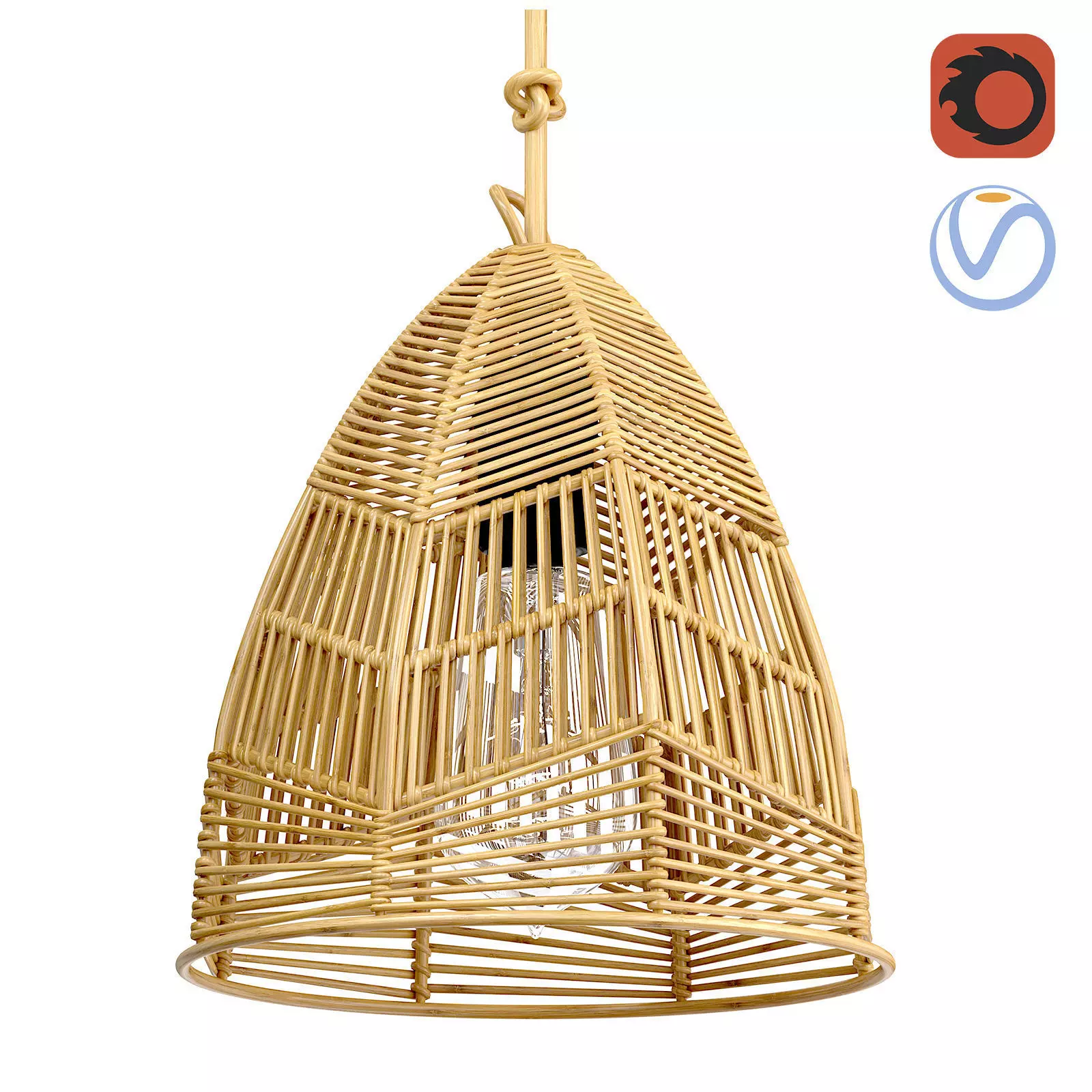 Bazar Bizar Bala Pendant Rattan S 3D model