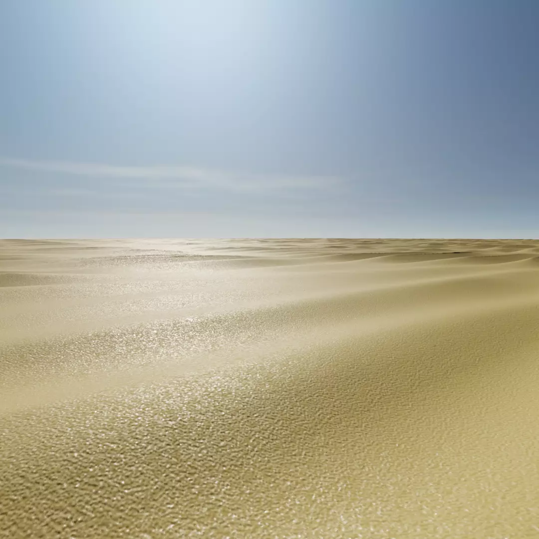 Tileable Sand Terrain Dunes - 4K textures Low-poly 3D model_0