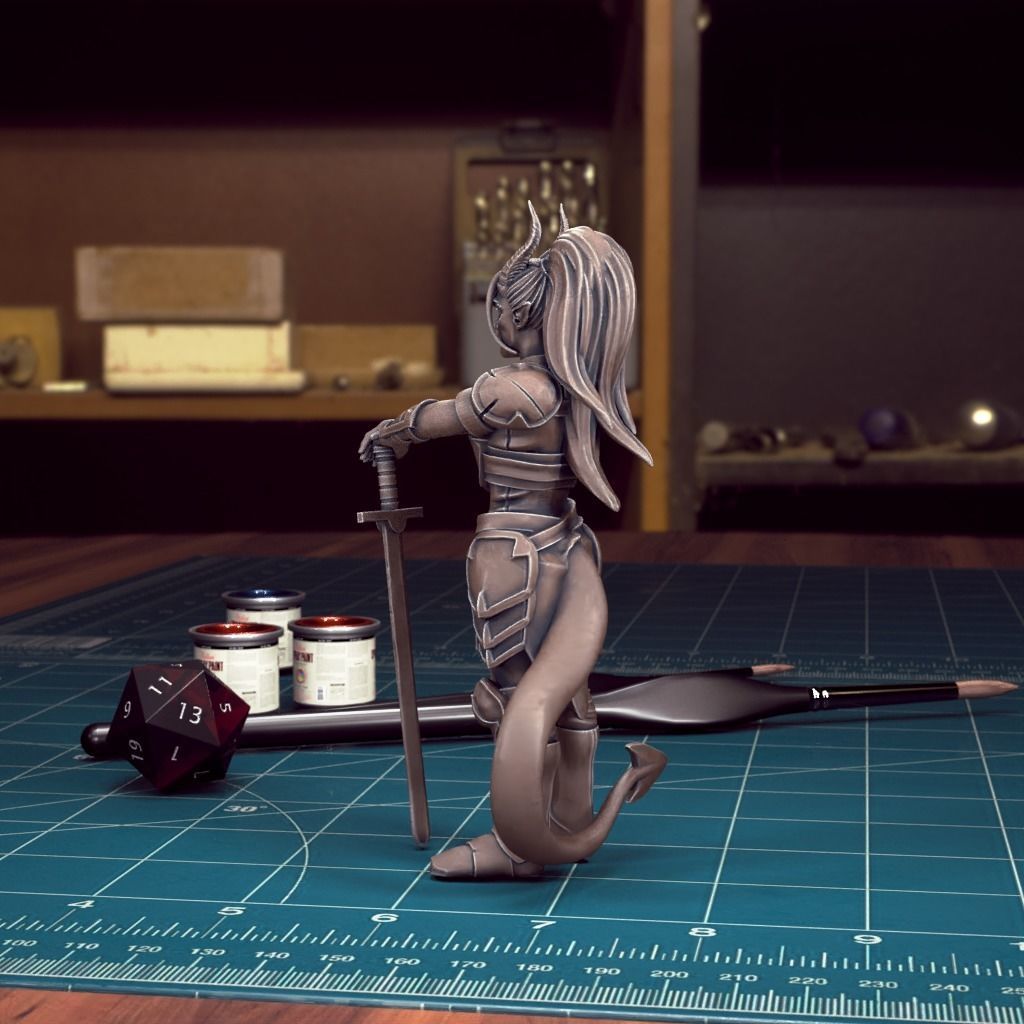 DND Heroes - Tiefling Fighters - Pre-Supported 3D print model_4