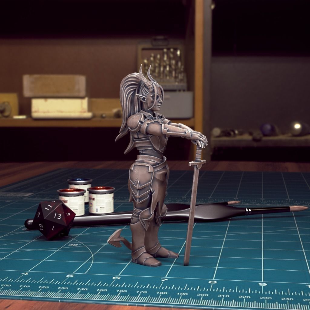 DND Heroes - Tiefling Fighters - Pre-Supported 3D print model_6