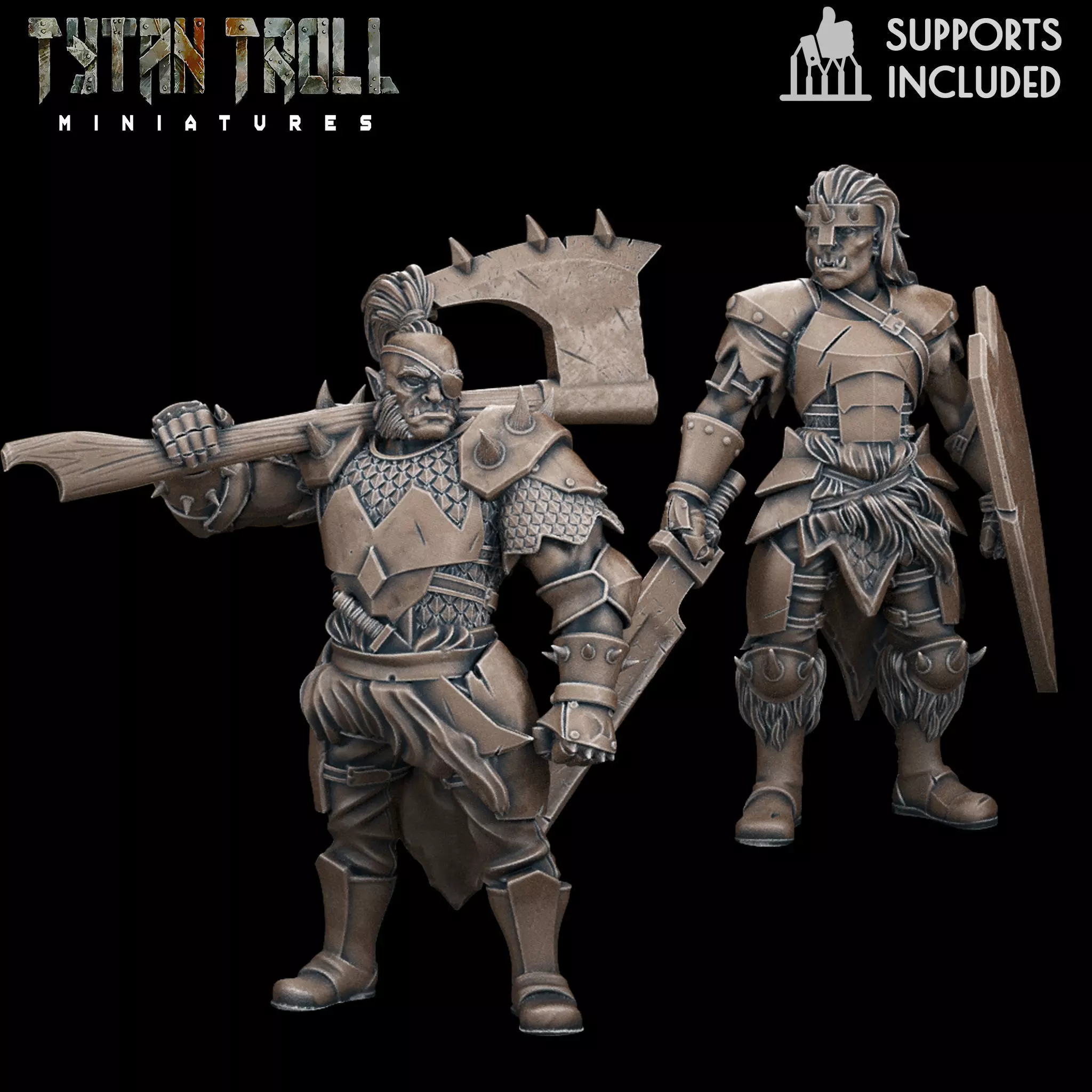 DND Heroes - Orc Fighters - Pre-Supported 3D print model_0