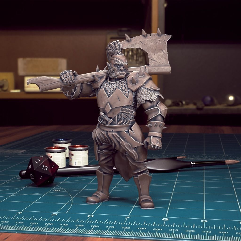 DND Heroes - Orc Fighters - Pre-Supported 3D print model_7