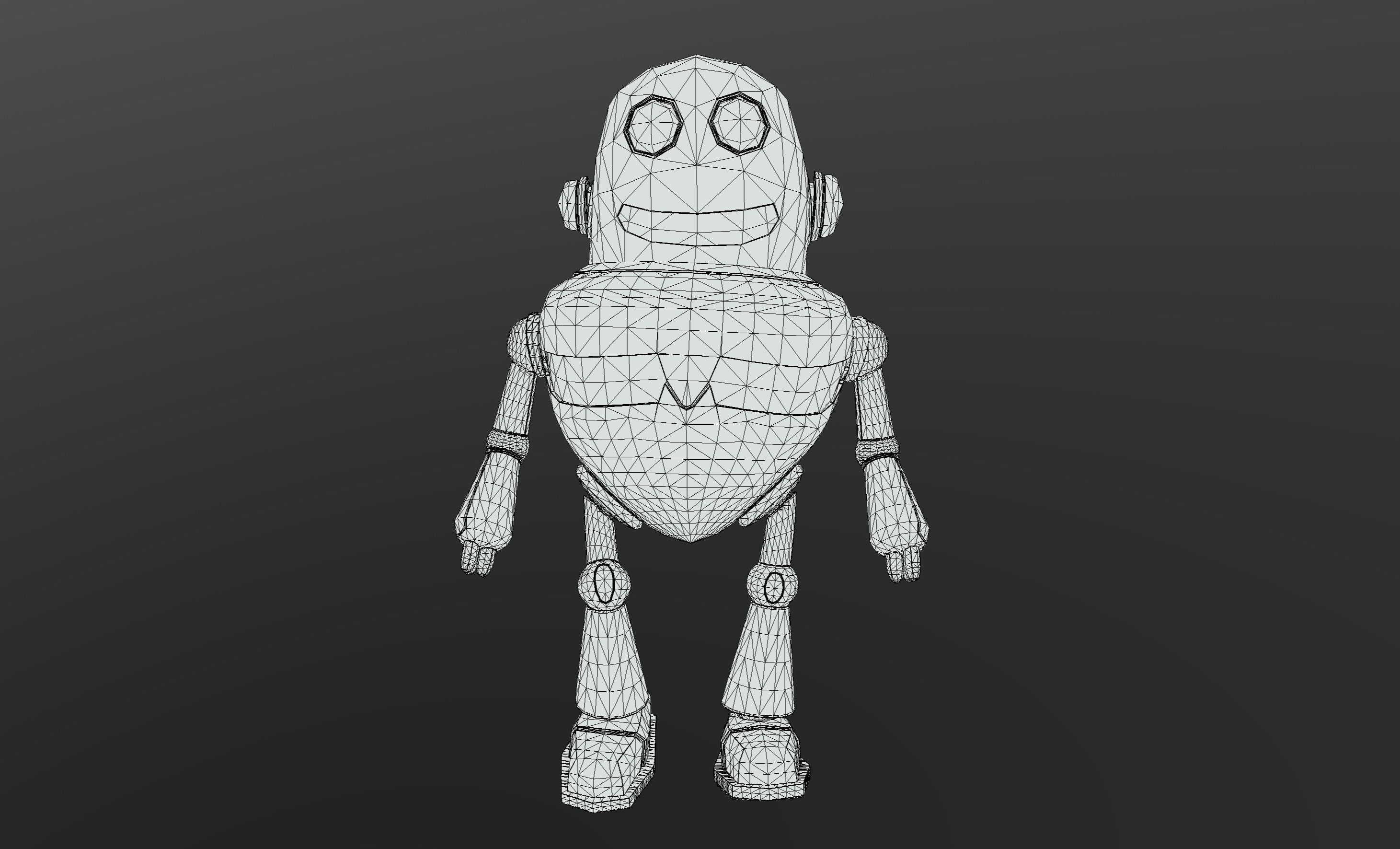 Cute Robot Low-poly 3D model_9