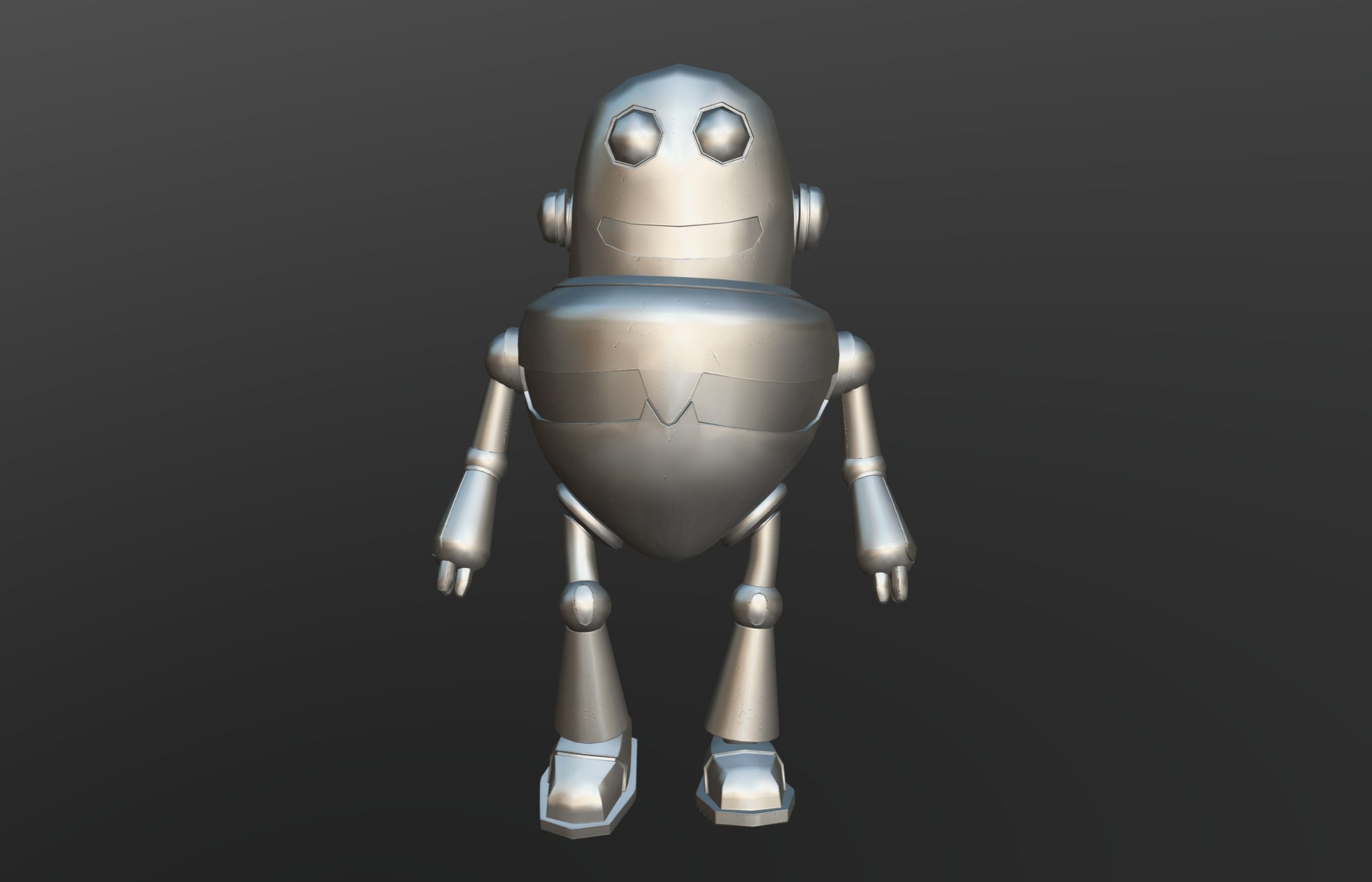 Cute Robot Low-poly 3D model_10