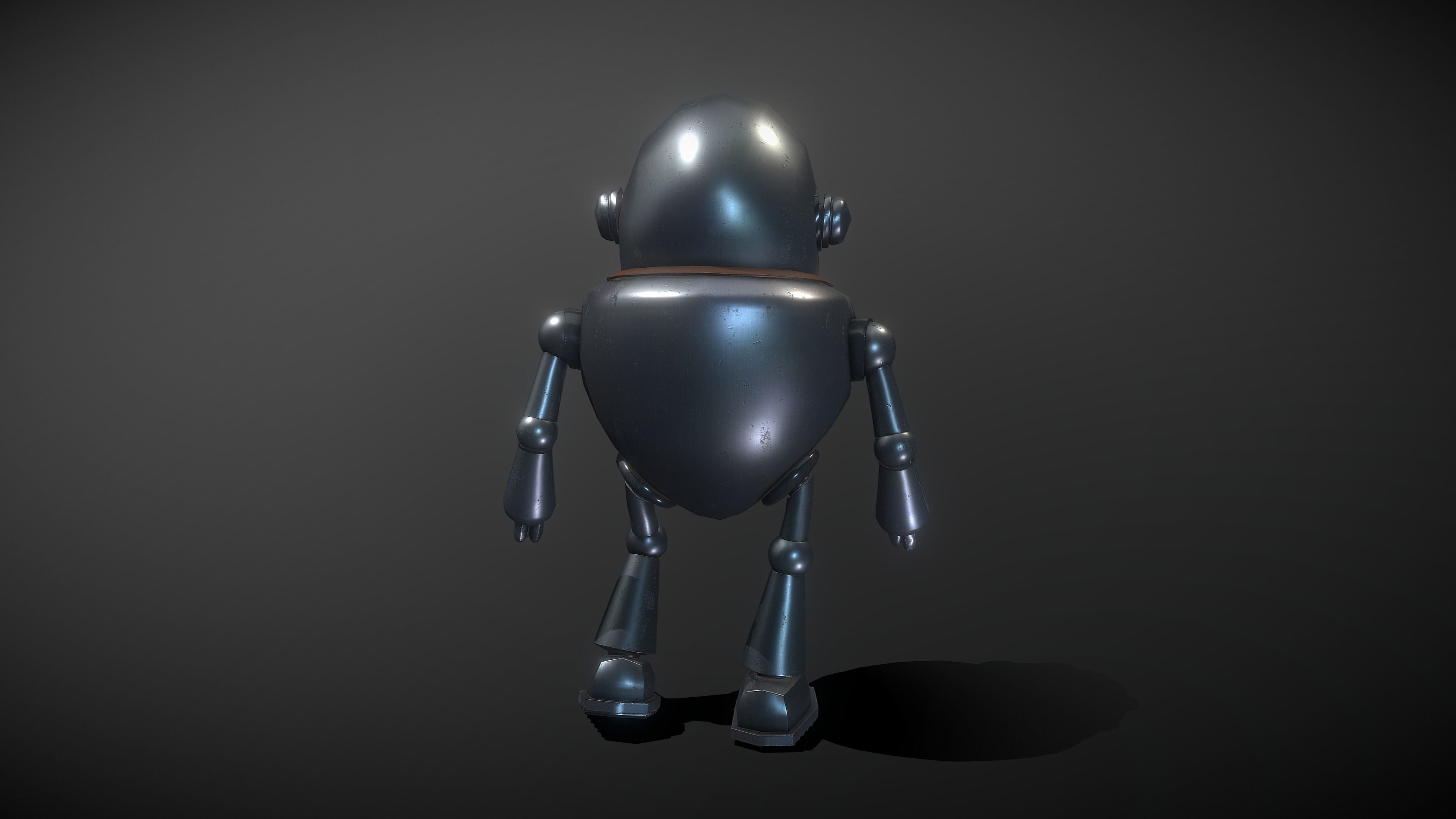 Cute Robot Low-poly 3D model_2