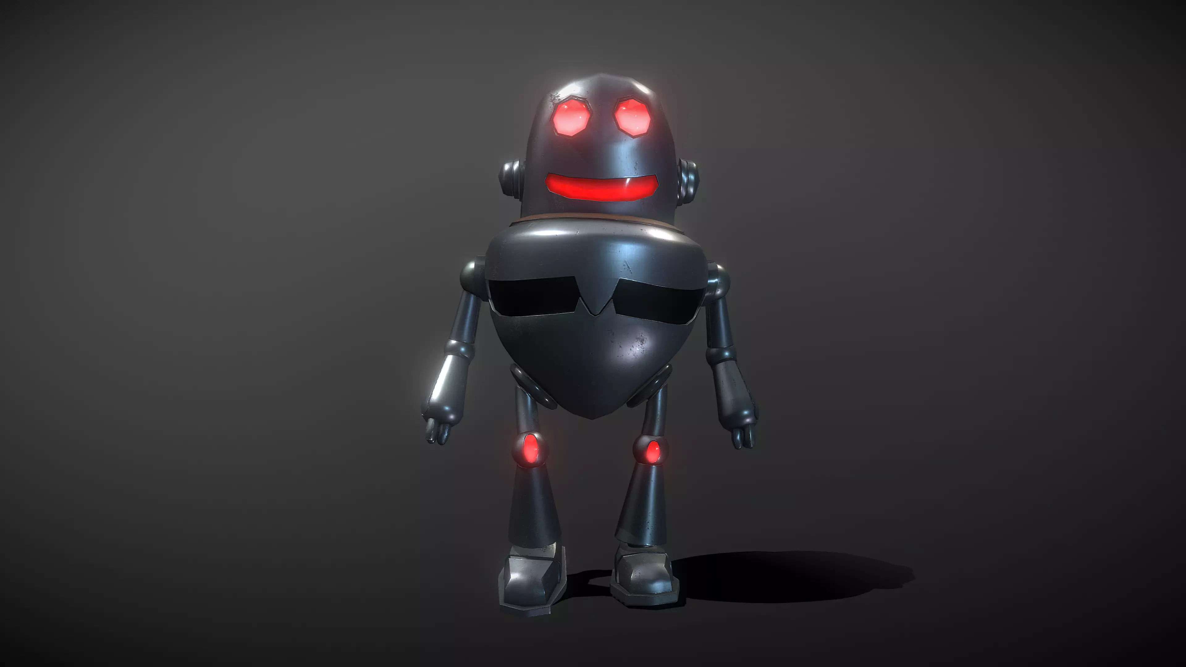 Cute Robot Low-poly 3D model_0
