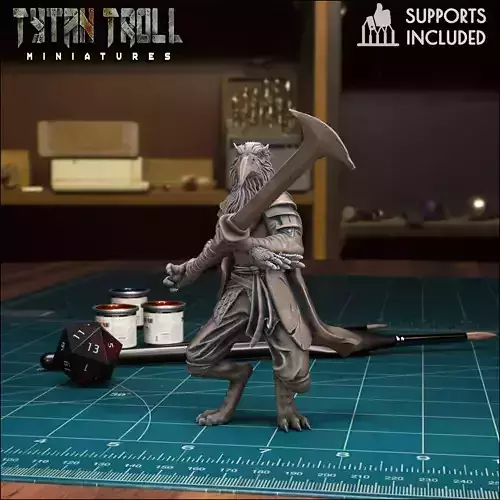 DND Heroes Male Kenku Fighter - Pre-Supported 3D print model
