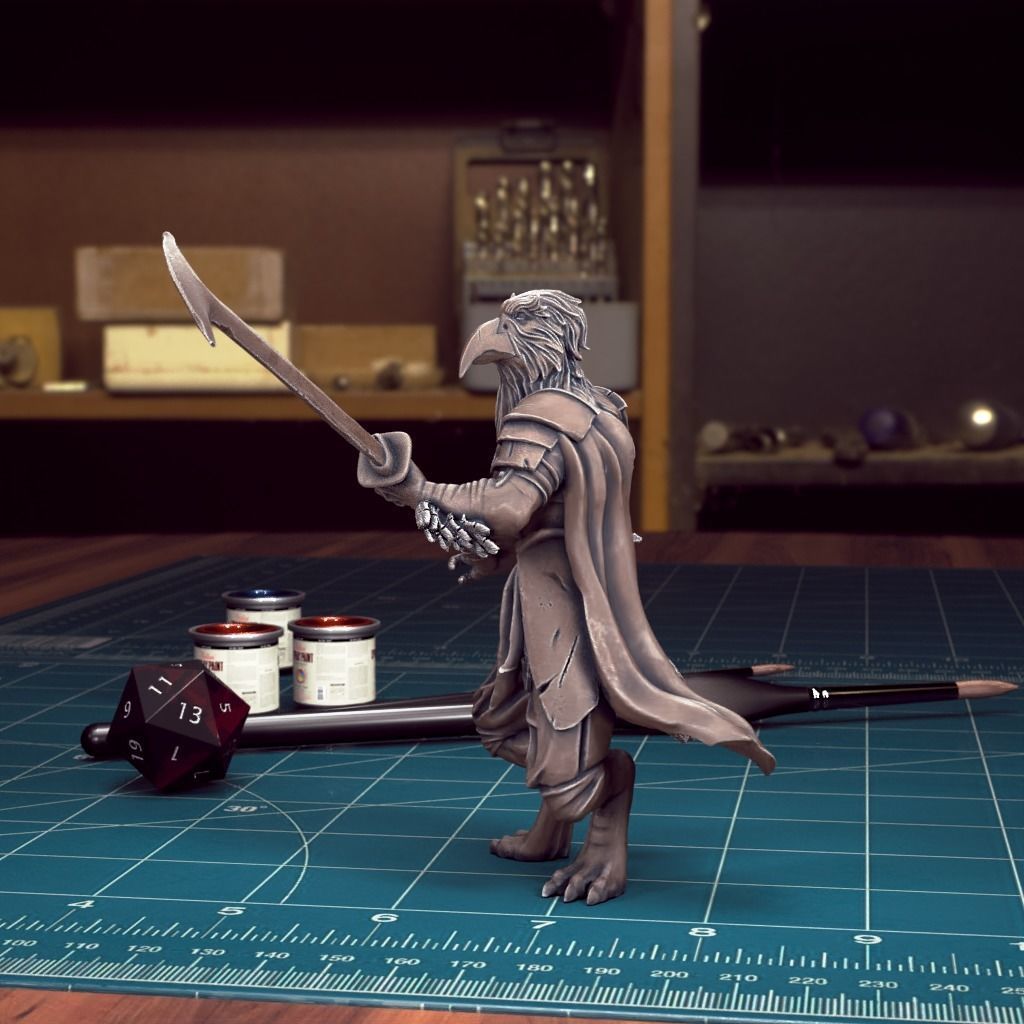 DND Heroes Male Kenku Fighter - Pre-Supported 3D print model_2