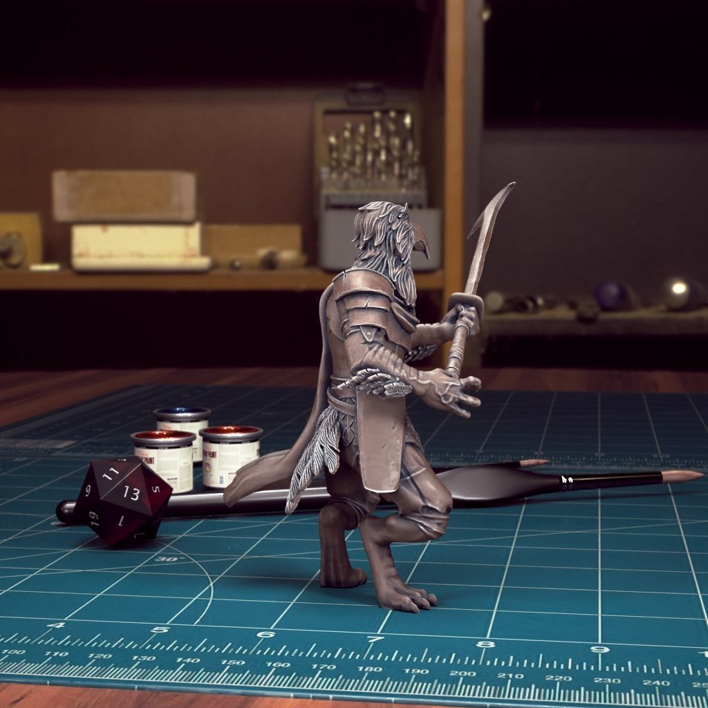 DND Heroes Male Kenku Fighter - Pre-Supported 3D print model_4