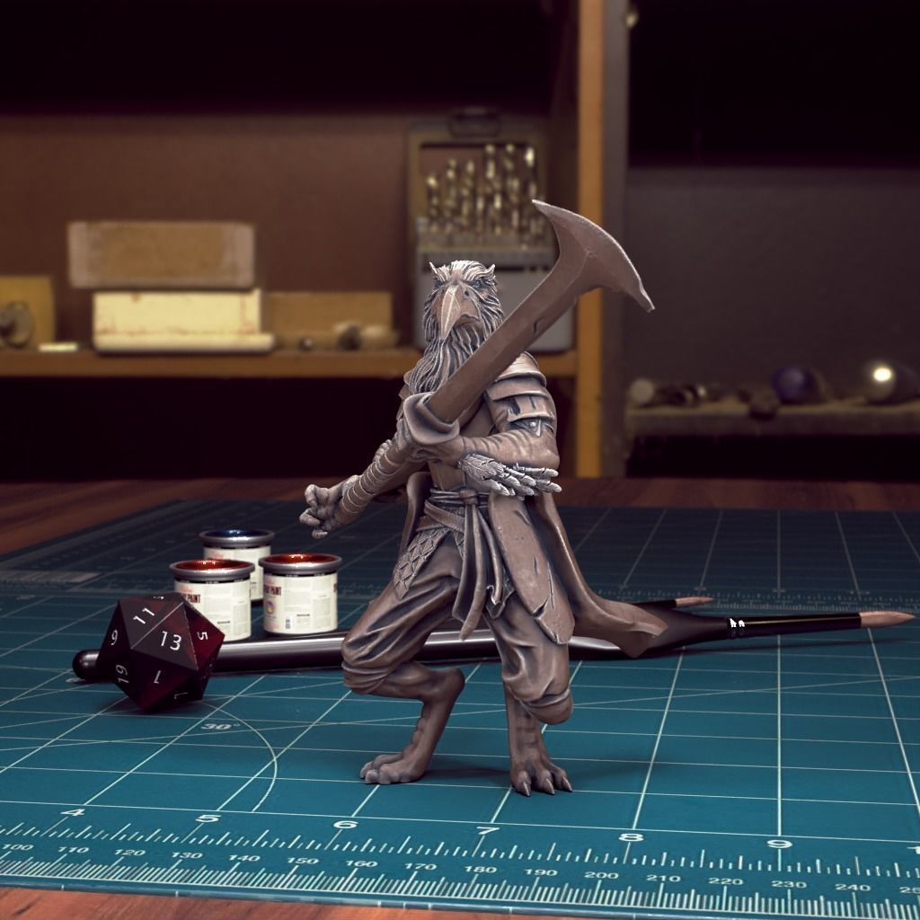 DND Heroes Male Kenku Fighter - Pre-Supported 3D print model_1