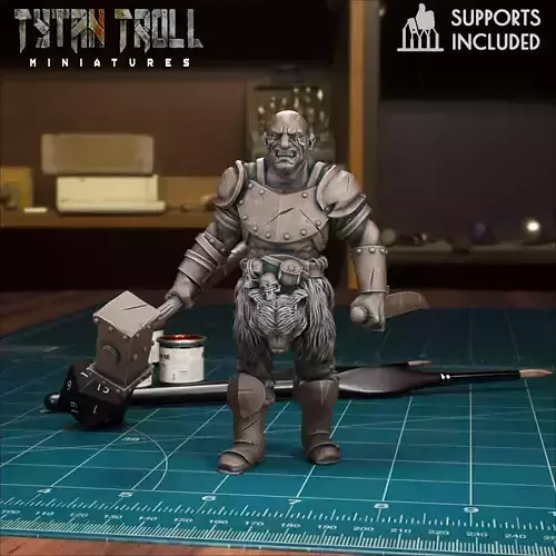 DND Heroes Male Tiefling Fighter - Pre-Supported 3D print model