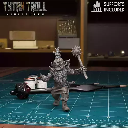 DND Heroes Male Goblin Fighter - Pre-Supported