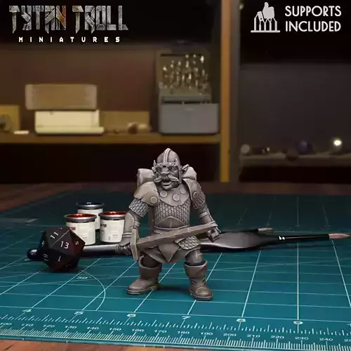 DND Heroes - Male Gnome Fighter - Pre-Supported
