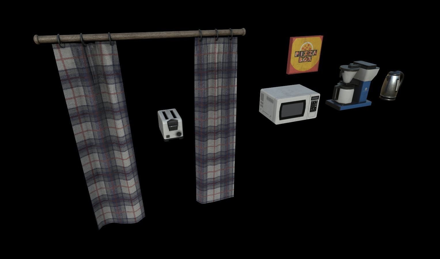 Kitchen Props pack Low-poly 3D model_7