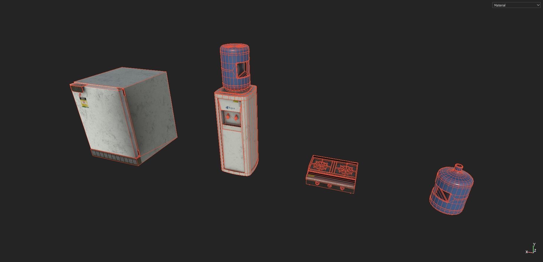 Kitchen Props pack Low-poly 3D model_2