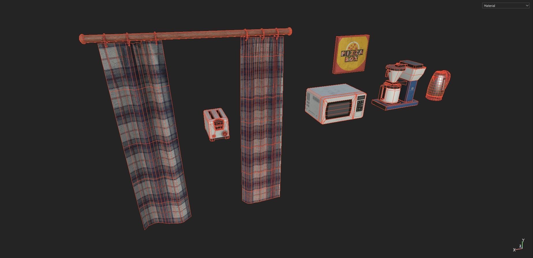 Kitchen Props pack Low-poly 3D model_8