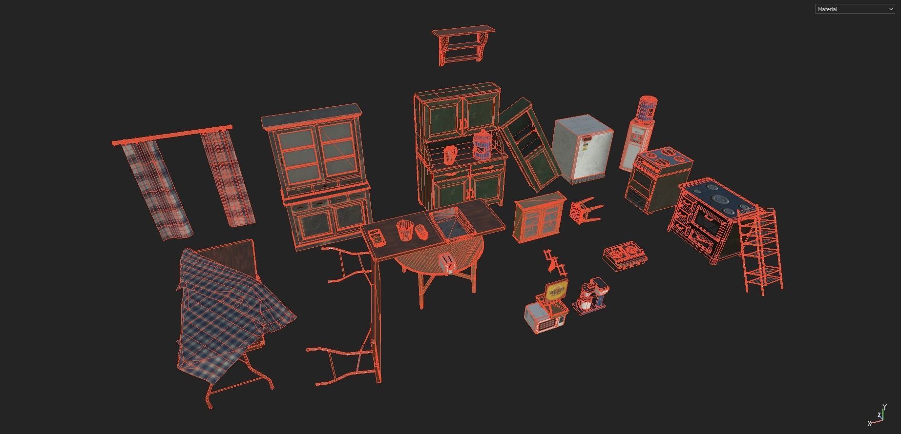 Kitchen Props pack Low-poly 3D model_15