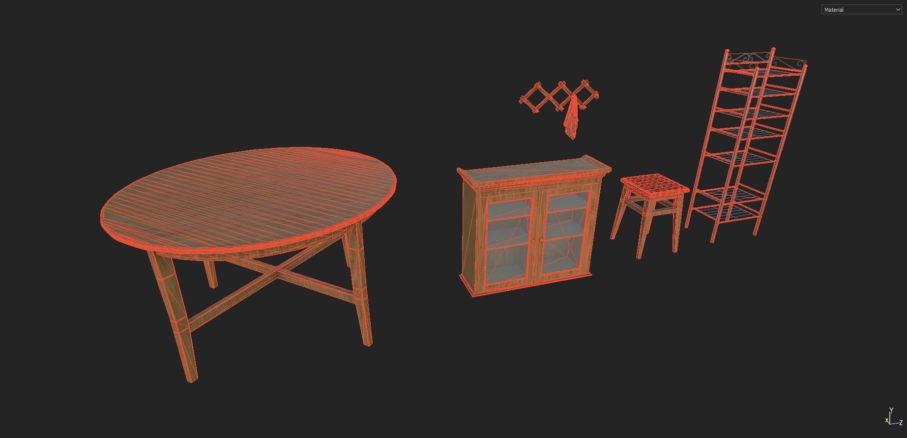 Kitchen Props pack Low-poly 3D model_6