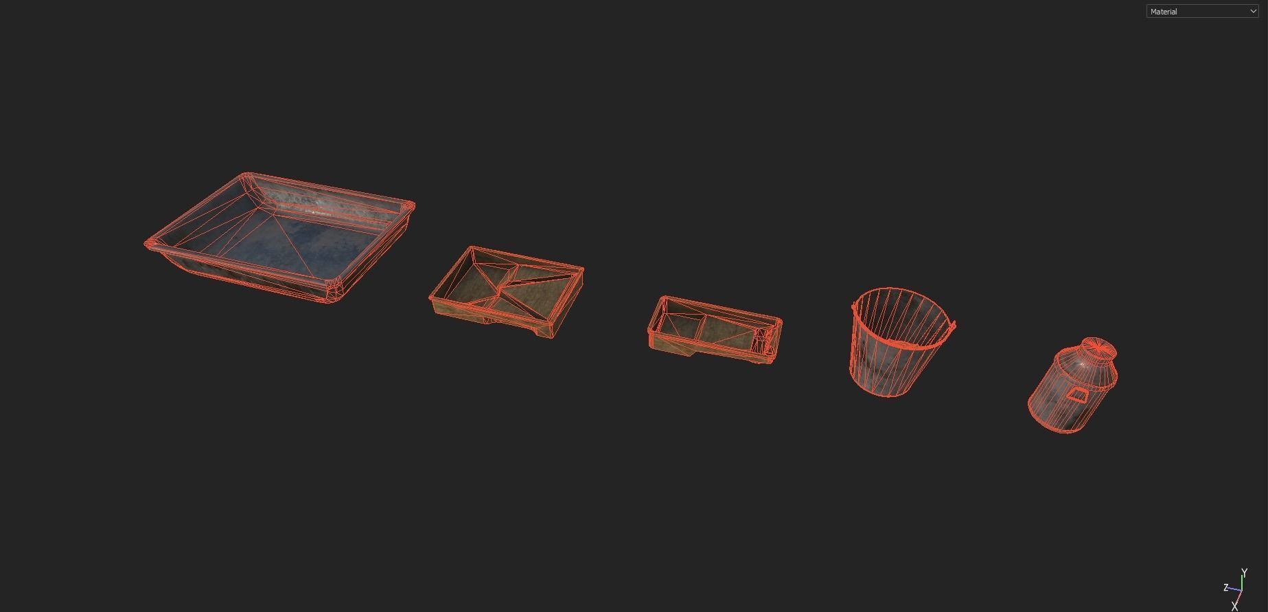 Kitchen Props pack Low-poly 3D model_4