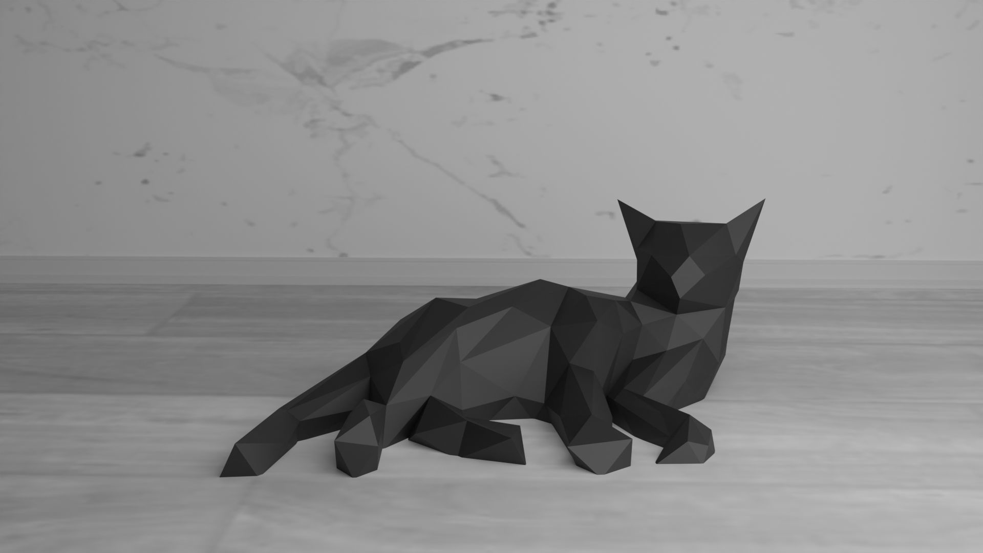 Cat Low Poly 3D Model Collection_8