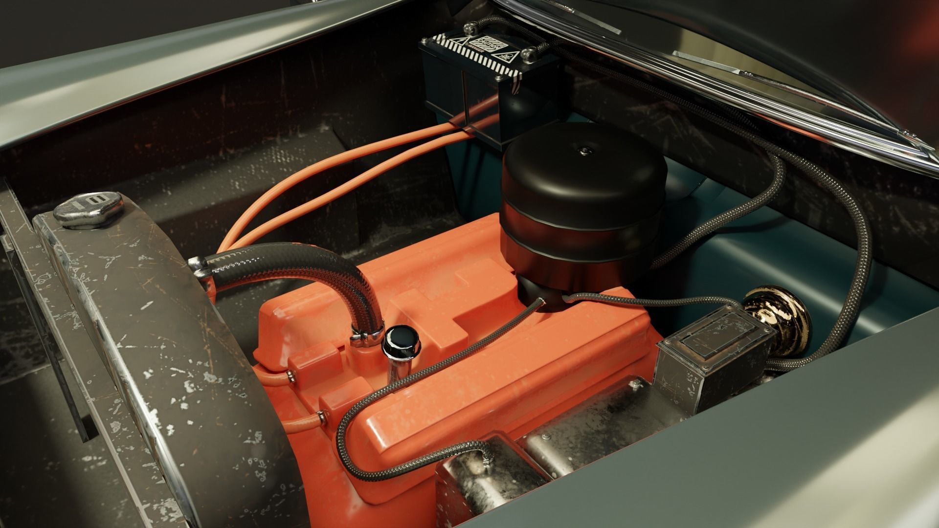 Classic Custom 50s Car 3D model_20