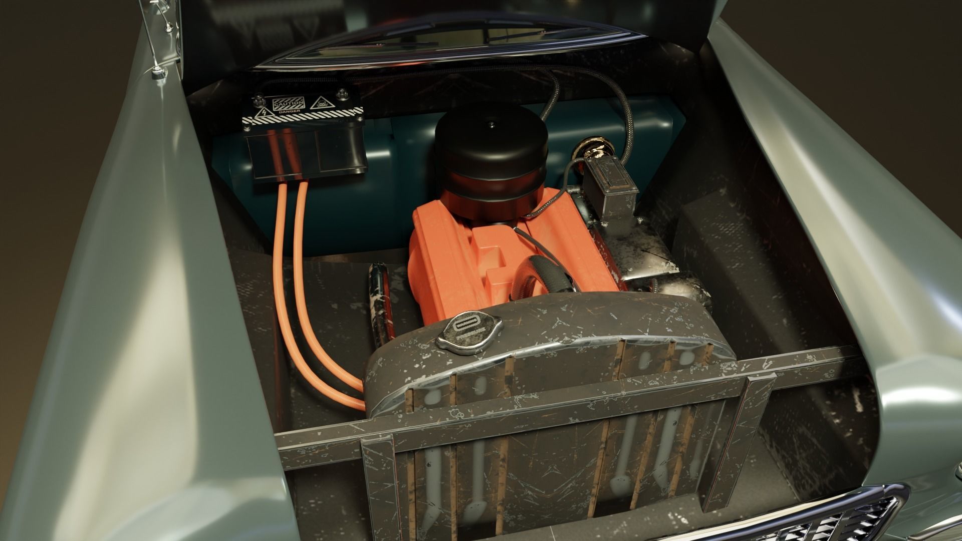 Classic Custom 50s Car 3D model_19