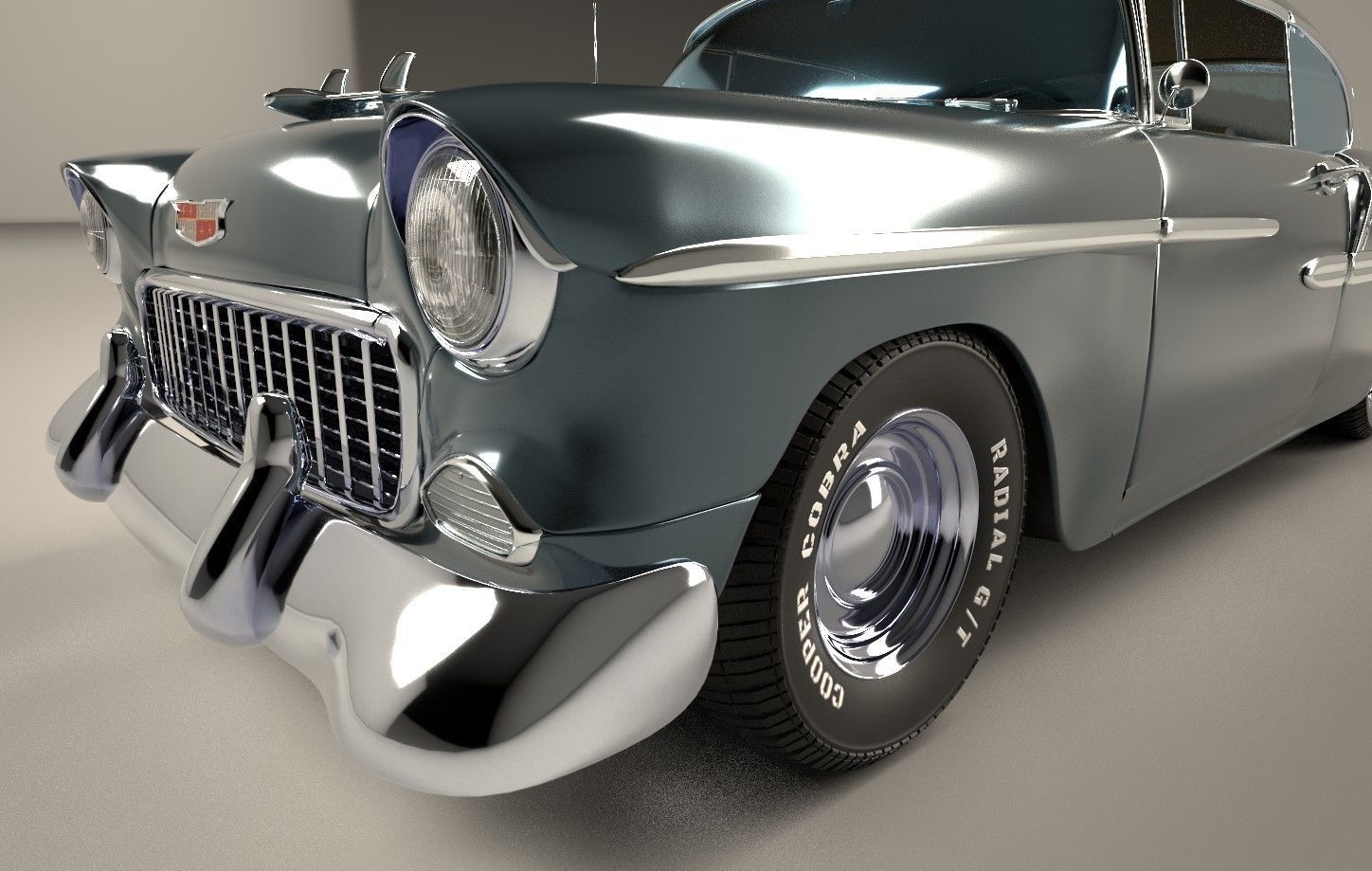 Classic Custom 50s Car 3D model_13