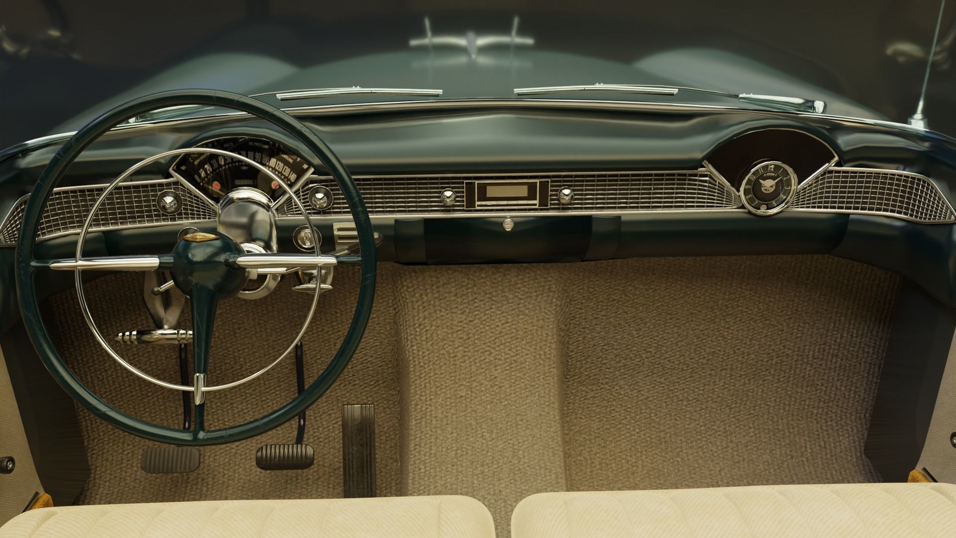 Classic Custom 50s Car 3D model_5