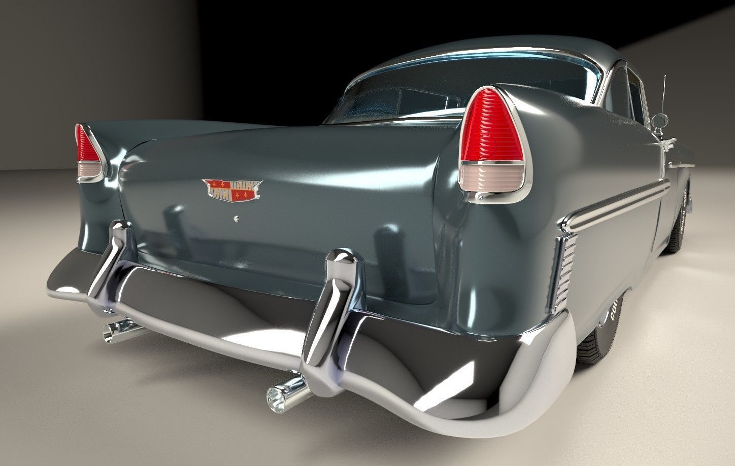 Classic Custom 50s Car 3D model_14