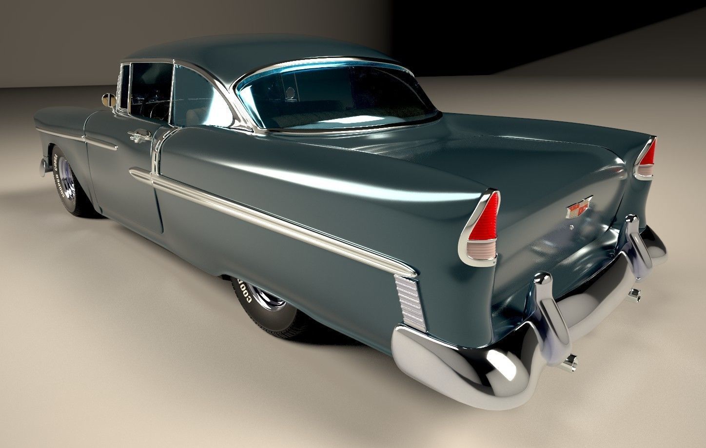Classic Custom 50s Car 3D model_10