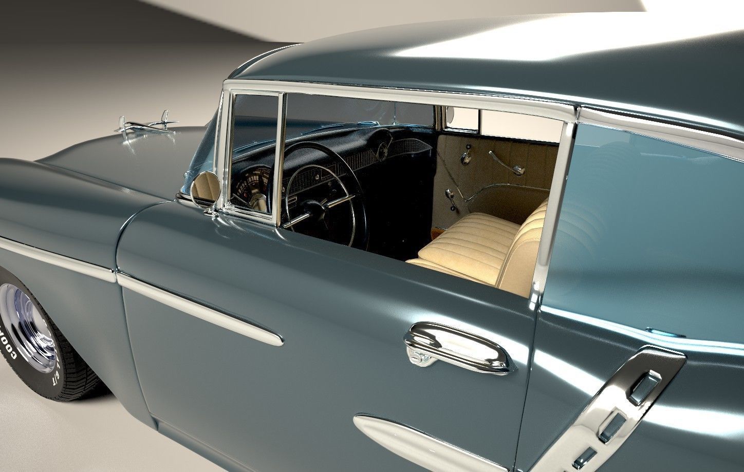 Classic Custom 50s Car 3D model_17