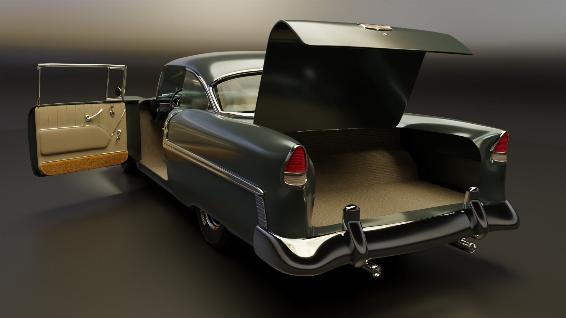 Classic Custom 50s Car 3D model_8