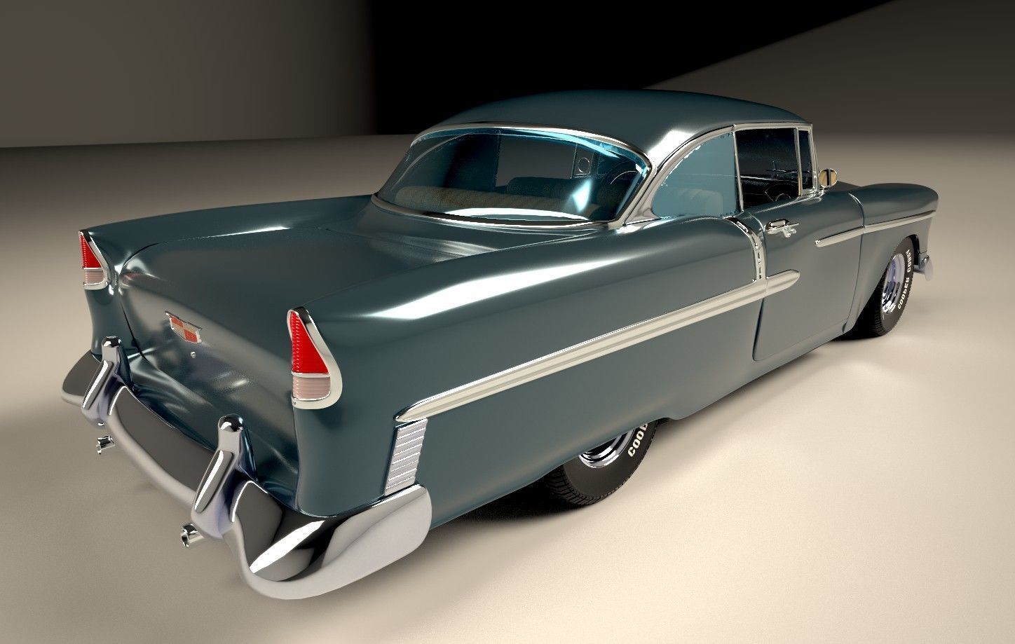 Classic Custom 50s Car 3D model_11