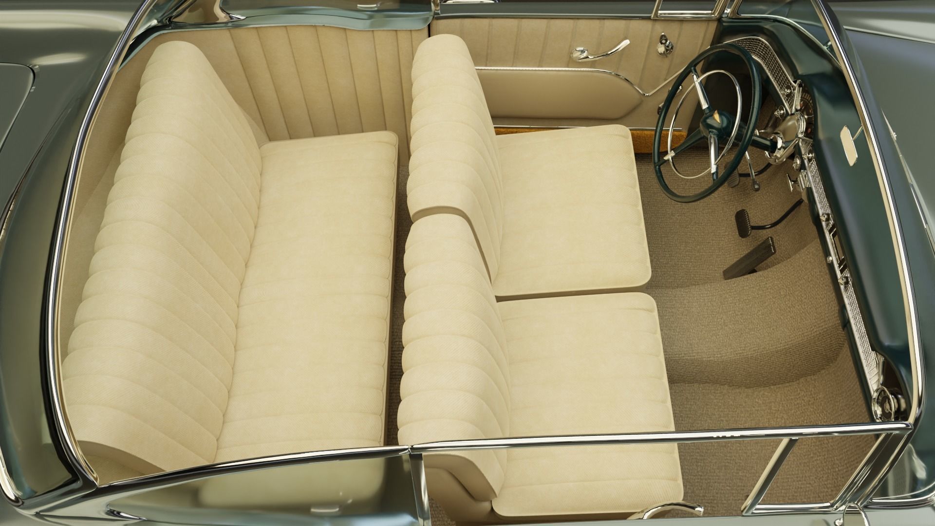 Classic Custom 50s Car 3D model_6