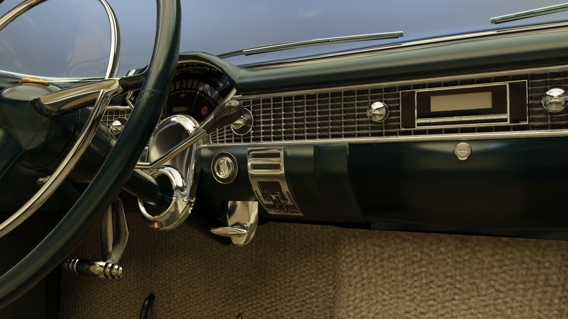 Classic Custom 50s Car 3D model_18