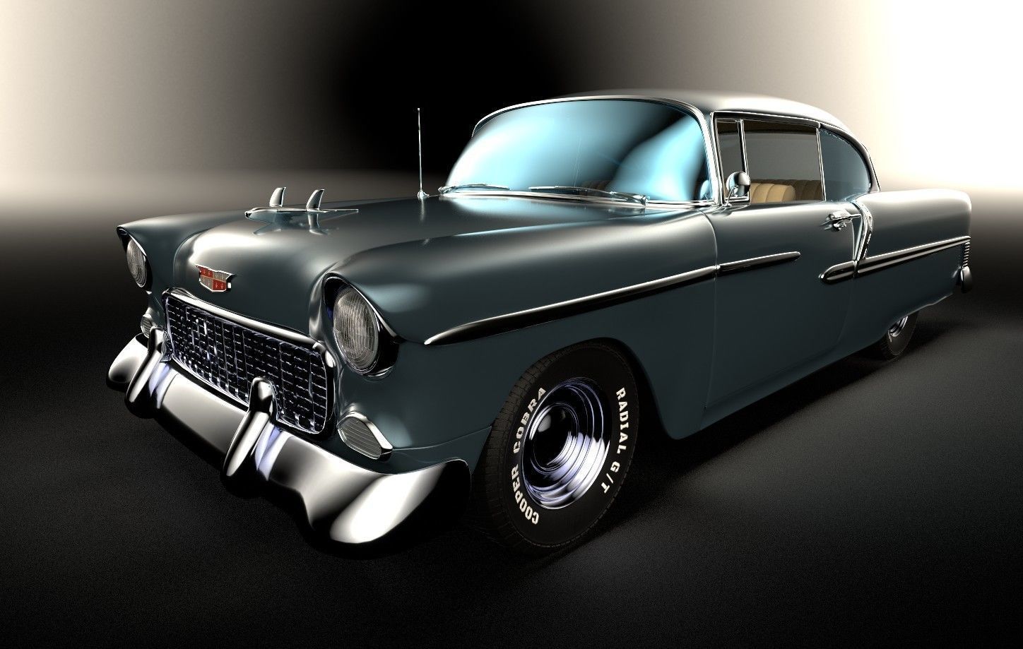 Classic Custom 50s Car 3D model_12