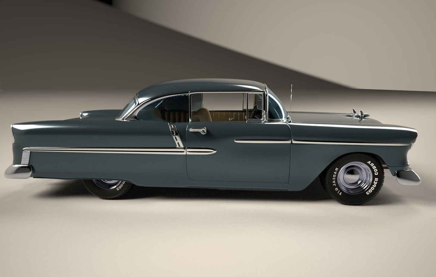 Classic Custom 50s Car 3D model_15