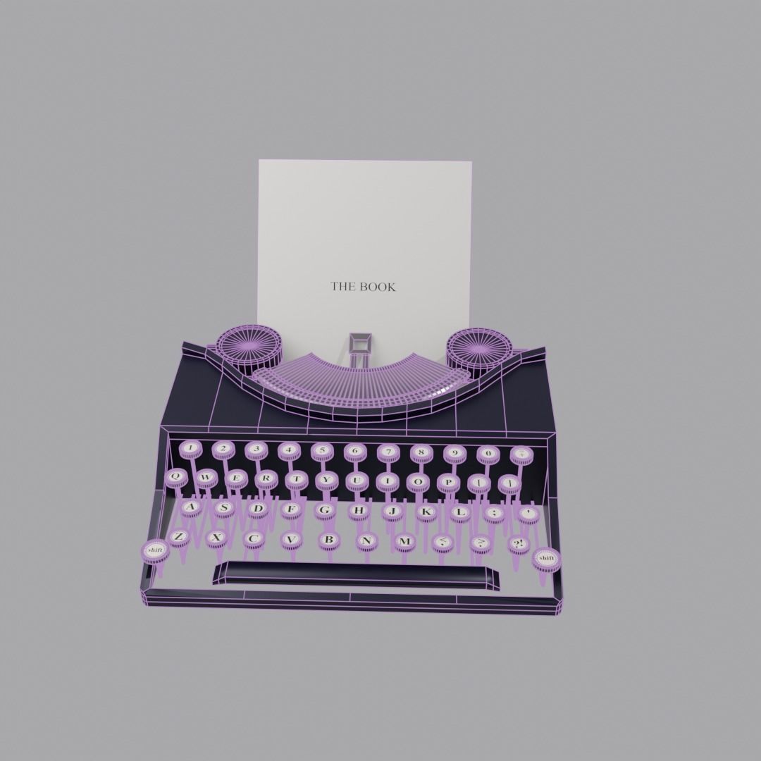 Retro typewriter 3D model_6