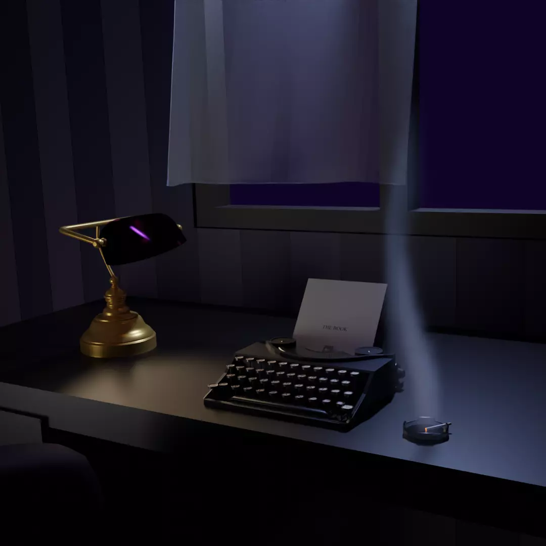 Retro typewriter 3D model_0